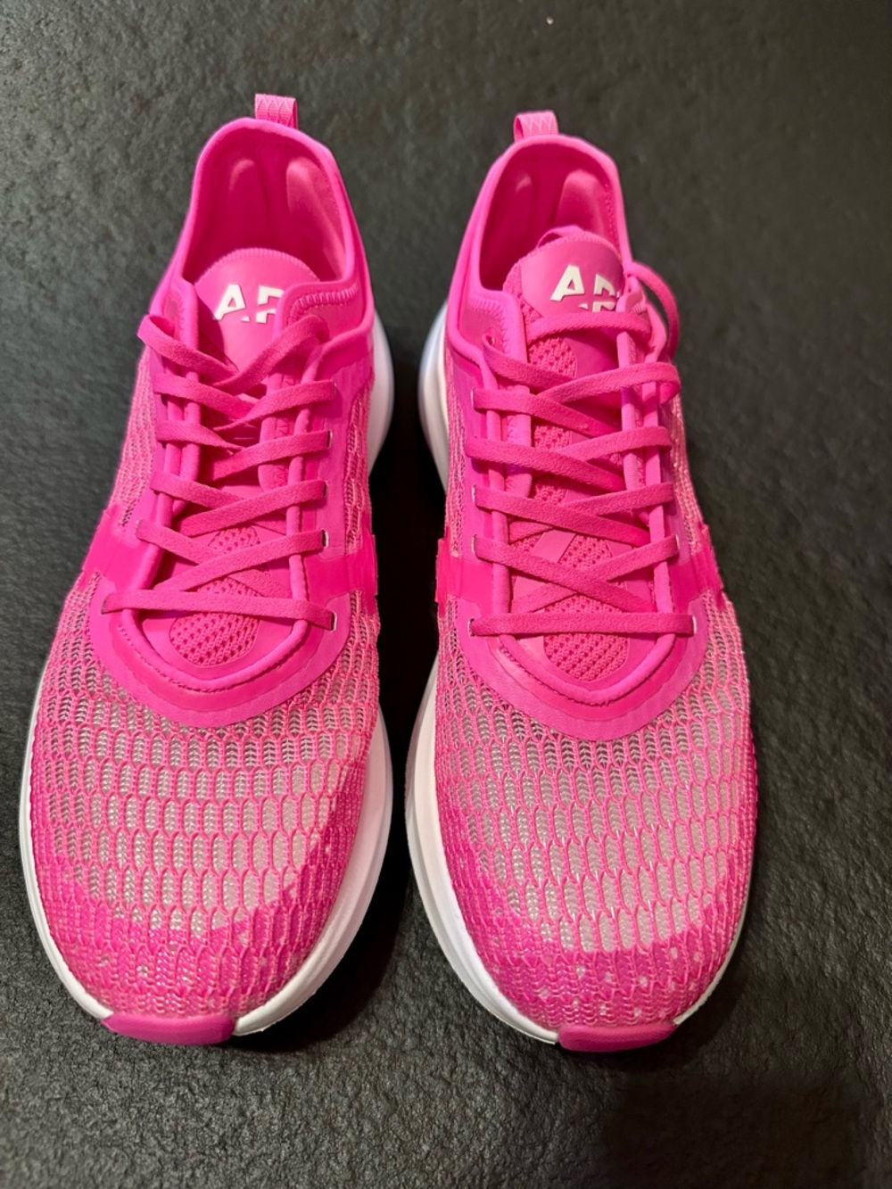 APL Women’s Bright Pink Knit Lace-Up Athletic Sneakers